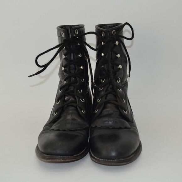 Justin Boots Womens Size 6 USA Western Roper Rodeo Cowgirl - Picture 2 of 13